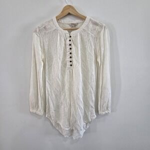 Y2k Lucky Brand Sheer Tunic Flowy Boho Top  Size XS